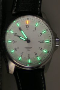 Swiss Military Watch Commander model with tritium-illuminated face